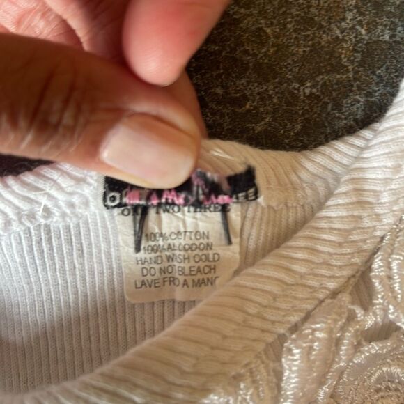 One Two Three lace crop top shirt see measurements for size,T Size Tag Removed - Picture 7 of 10